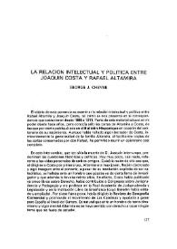 Portada:La relación intelectual y política entre Joaquín Costa y Rafael Altamira / George J. Cheyne