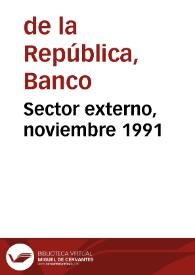 Portada:Sector externo, noviembre 1991