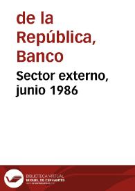 Portada:Sector externo, junio 1986