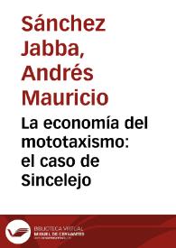 Portada:La economía del mototaxismo: el caso de Sincelejo