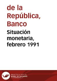Portada:Situación monetaria, febrero 1991