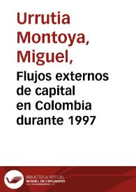 Portada:Flujos externos de capital en Colombia durante 1997