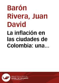 Portada:La inflación en las ciudades de Colombia: una evaluación de la paridad del poder adquisitivo