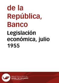 Portada:Legislación económica, julio 1955