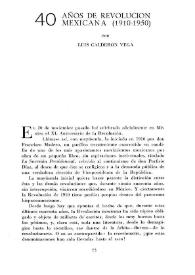 Portada:40 años de revolución mexicana (1910-1950) / por Luis Calderón Vega