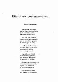 Portada:Literatura contemporánea. La obligación / Enrique Menéndez Pelayo