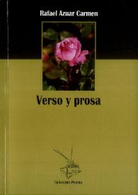 Portada:Verso y prosa / Rafael Azuar Carmen