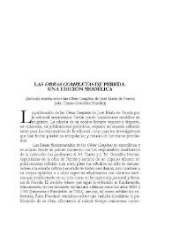Portada:Las "Obras completas" de J. Mª. de Pereda: una edición modélica / Enrique Rubio Cremades
