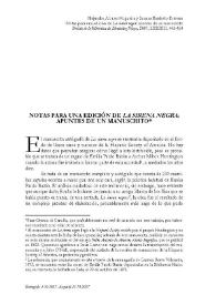 Portada:Notas para una edición de "La sirena negra": apuntes de un manuscrito / Alejandro Alonso Nogueira y Susana Bardavio Estevan