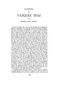 Portada:La pintura de Vázquez Díaz / por Eduardo Llosent Marañón