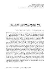Portada:Vida y poesía de Boscán y Garcilaso a propósito del Gran Duque de Alba / Bienvenido Morros Mestres