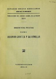 Portada:Documentos inéditos relativos a Hernán Cortes y su familia 