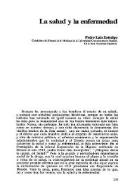 Portada:La salud y la enfermedad / Pedro Laín Entralgo
