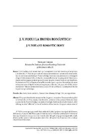 Portada:J. V. Foix i la ironia romàntica / Eberhard Geisler