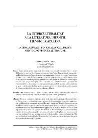 Portada:La interculturalitat a la literatura infantil i juvenil catalana / Xavier Mínguez-López