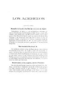 Portada:Los Acebedos (Continuación) / Mateo Escagedo Salmón