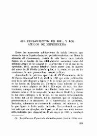 Portada:"El Pensamiento", de 1841, y los amigos de Espronceda / Salvador García