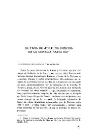 Portada:El tema de «Fortuna Bifrons» en la comedia hasta 1630 / Jesús Gutiérrez