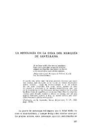 Portada:La mitología en la obra del Marqués de Santillana / M.ª Isabel López Bascuñana