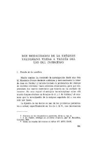 Portada:Dos modalidades de la exégesis valdesiana vistas a través del uso del infinitivo / Teresa M. Rossi
