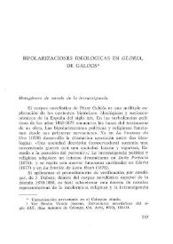 Portada:Bipolarizaciones ideológicas en "Gloria", de Galdós / Benito Varela Jácome