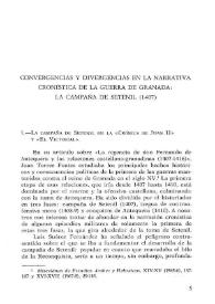 Portada:Convergencias y divergencias en la narrativa cronística de la guerra de Granada: la campaña de Setenil (1407) / Rafael Beltrán Llavador