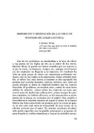 Portada:Disposición y ordenación de "Las obras de Jerónimo de Lomas Cantoral" / José Ignacio Díez Fernández