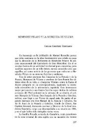 Portada:Menéndez Pelayo y la Marquesa de Viluma / Carlos González Echegaray