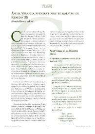 Portada:Ángel Velasco, apuntes sobre el maestro de Renedo (II) / Alfredo Blanco del Val