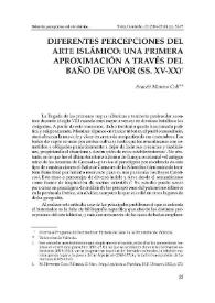 Portada:Diferentes percepciones del arte islámico: una primera aproximación a través del baño de vapor (ss. XV-XX)  / Araceli Moreno Coll