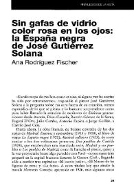 Portada:Sin gafas de vidrio color rosa en los ojos: la España negra de José Gutiérrez Solana / Ana Rodríguez Fischer