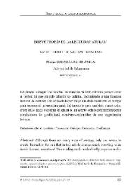 Portada:Breve teoría de la lectura natural / Manuel González de Ávila