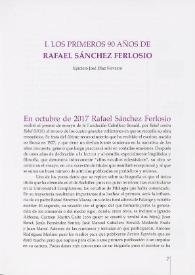 Portada:Los primeros 90 años de Rafael Sánchez Ferlosio / Epicteto José Díaz Navarro