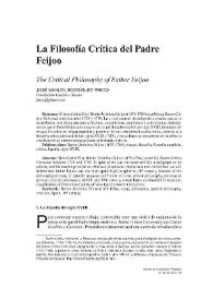 Portada:La filosofía crítica del Padre Feijoo / José Manuel Rodríguez Pardo