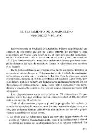 Portada:El testamento de D. Marcelino Menéndez y Pelayo / Pedro de Escalante García de los Ríos