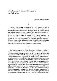 Portada:Tendencias de la narrativa actual en Colombia / Johann Rodríguez-Bravo