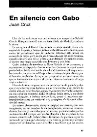 Portada:En silencio con Gabo / Juan Cruz 
