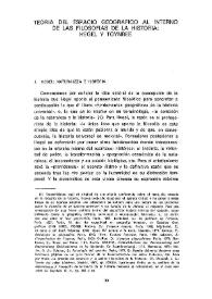 Portada:Teoría del espacio geográfico al interno de las filosofías de la historia: Hegel y Toynbee  / Octavio Uña Juárez