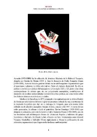 Portada:Acracia [colección de literatura libertaria de la Editorial Tusquets] (1973-1989) [Semblanza] / Carlota Álvarez-Maylín 