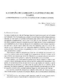 Portada:La España de Larra en la literatura de viajes (A propósito de "Un année en Espagne" de Charles Didier) / Ana María Freire López