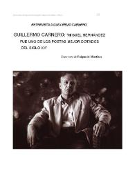 Portada:Guillermo Carnero: \"Miguel Hernández fue uno de los poetas mejor dotados del siglo XX\" / entrevista de Fulgencio Martínez