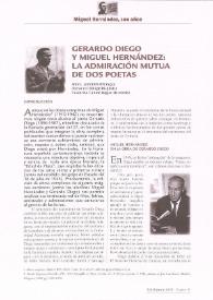 Portada:Gerardo Diego y Miguel Hernández: la admiración mutua de dos poetas / Aitor L. Larrabide