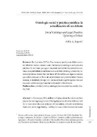 Portada:Ontología social y práctica jurídica: la actualización de un debate / Pablo Ariel Rapetti
