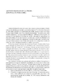 Portada:Antonio Machado en la poesía española de posguerra / María Francisca Franco Carrilero