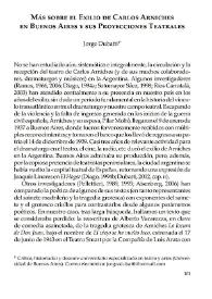 Portada:Más sobre el exilio de Carlos Arniches en Buenos Aires y sus proyecciones teatrales / Jorge Dubatti