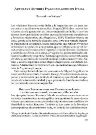 Portada:Autoras y autores Italohablantes en Italia / Rotraud von Kulessa