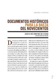 Portada:Documentos históricos para la Baeza del novecientos / Josefa-Inés Montoro de Viedma
