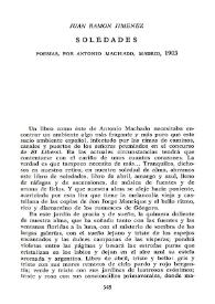 Portada:\"Soledades\": poesías, por Antonio Machado, Madrid, 1903  / Juan Ramón Jiménez