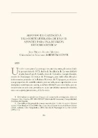 Portada:Alfonso de Cartagena y la corte literaria de Juan II: apuntes para una revisión historiográfica / Juan Miguel Valero Moreno