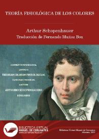 Portada:Teoría fisiológica de los colores / Arthur Schopenhauer ; traductor Fernando Muñoz Box